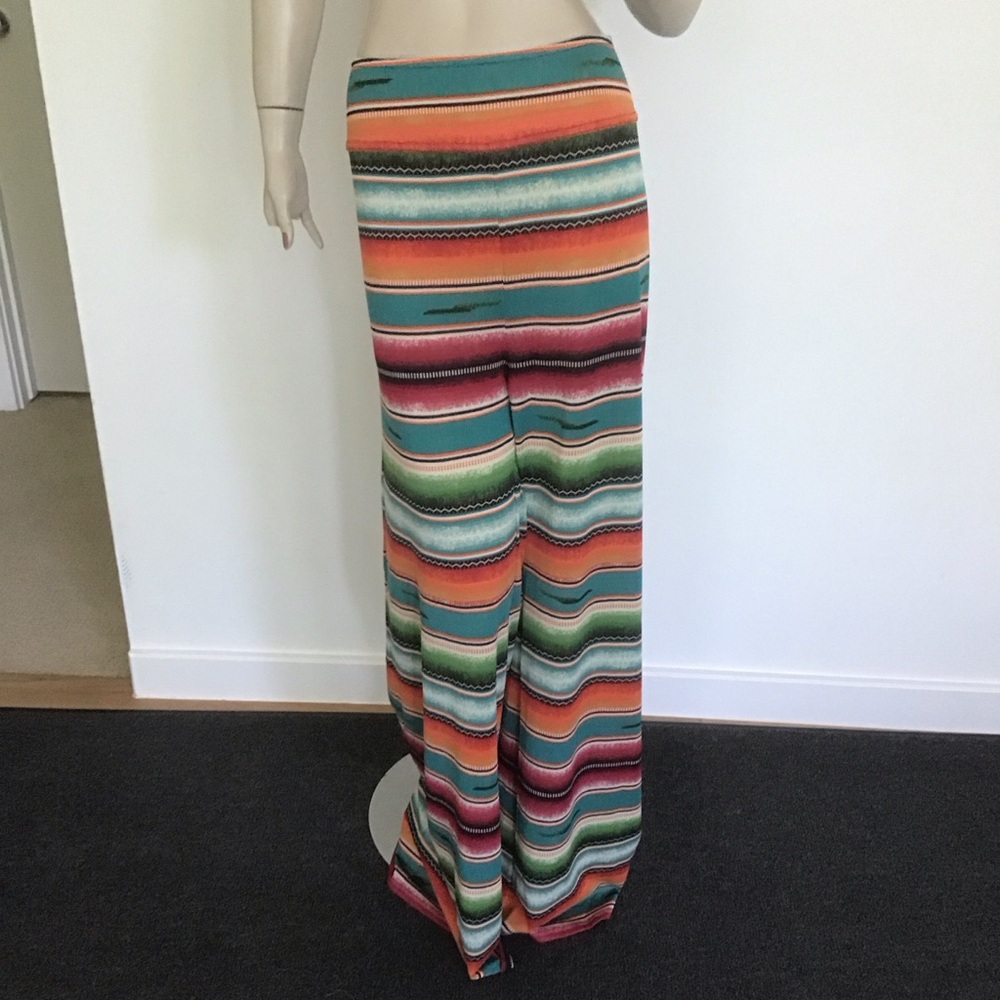 NEW Double D Ranch Colorful Serape Stripe Wide Leg Palazzo Western Pants 1X